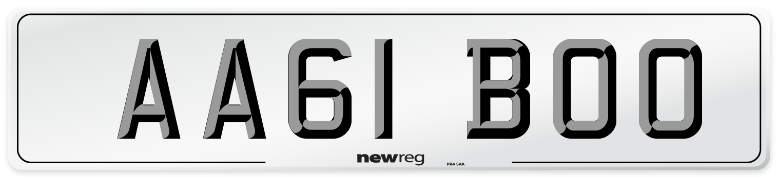 AA61 BOO Number Plate from New Reg